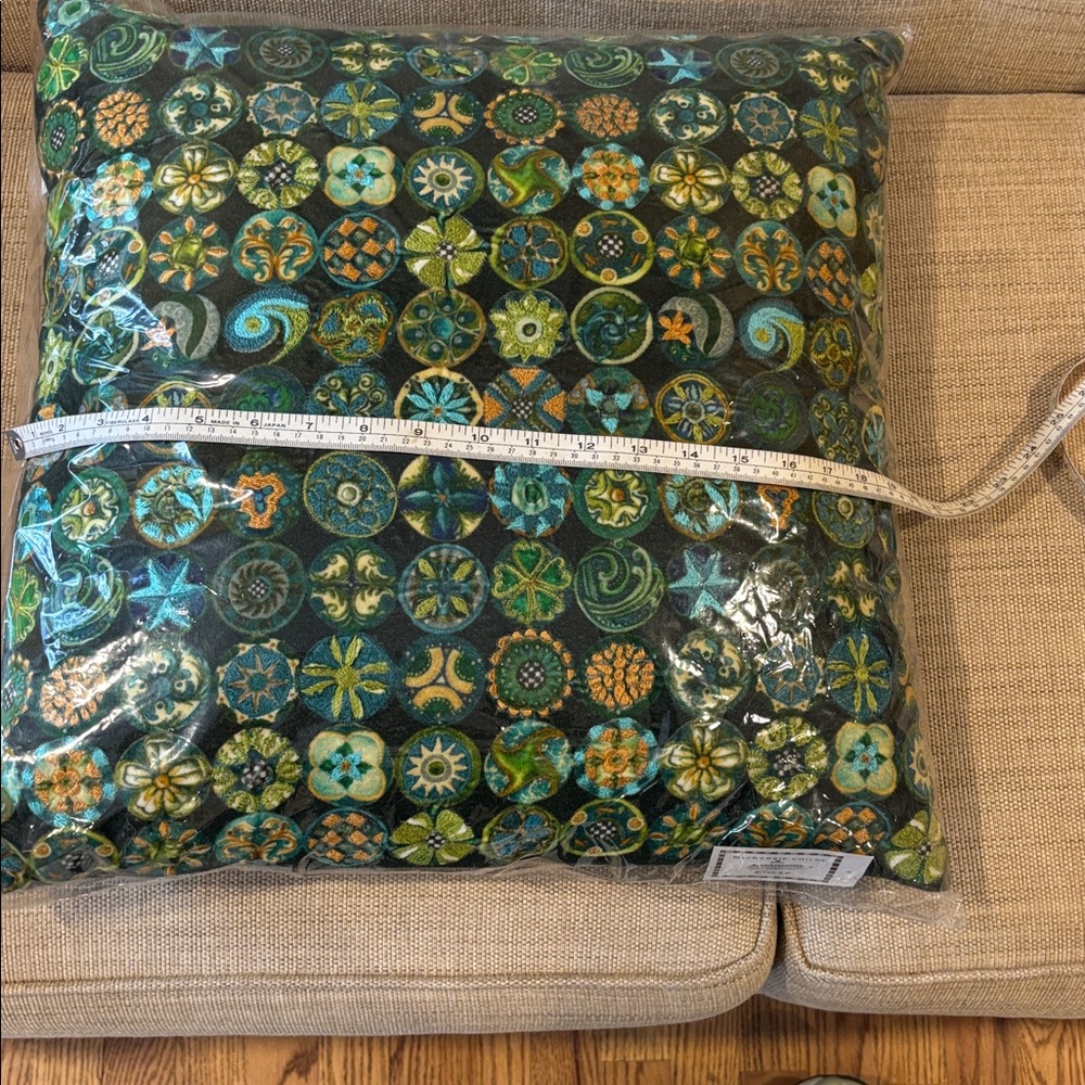 Retired Mackenzie Childs Vintage Buttons Pillow - Picture 6 of 8